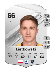 Marcin Listkowski Rare 66 OVR