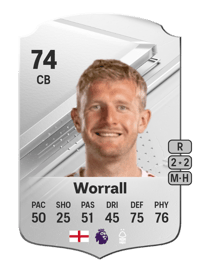 Joe Worrall Rare 74 OVR