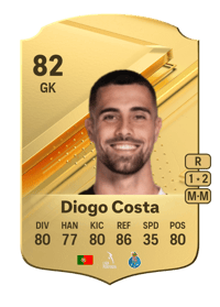 Diogo Costa Rare 82 OVR