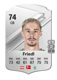 Marco Friedl Rare 74 OVR