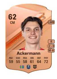 Kevin Ackermann Rare 62 OVR