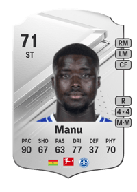 Braydon Manu Rare 71 OVR