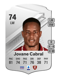 Jovane Cabral Rare 74 OVR