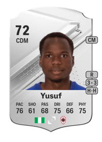 Alhassan Yusuf Rare 72 OVR