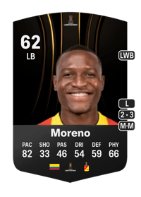 Juan Camilo Moreno CONMEBOL Libertadores 62 OVR