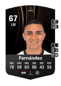 Hugo Fernández CONMEBOL Libertadores 67 OVR
