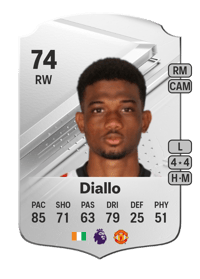 Amad Diallo Rare 74 OVR