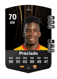 Adonis Preciado CONMEBOL Libertadores 70 OVR