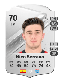 Nico Serrano Rare 70 OVR