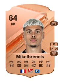 William Mikelbrencis Rare 64 OVR