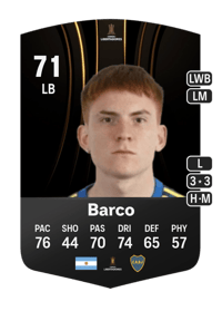 Valentín Barco CONMEBOL Libertadores 71 OVR