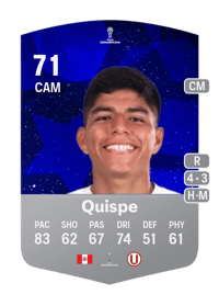 Piero Quispe CONMEBOL Sudamericana 71 OVR