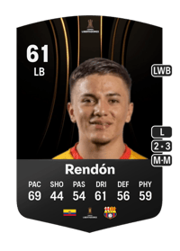 Guillermo Rendón CONMEBOL Libertadores 61 OVR