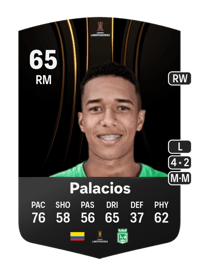 Brahian Palacios CONMEBOL Libertadores 65 OVR