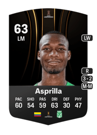 Jaider Asprilla CONMEBOL Libertadores 63 OVR