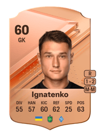 Denys Ignatenko Rare 60 OVR