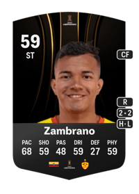 Cristhoper Zambrano CONMEBOL Libertadores 59 OVR