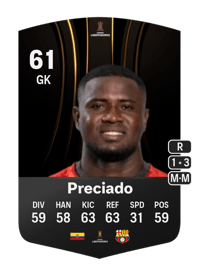 Álvaro Preciado CONMEBOL Libertadores 61 OVR