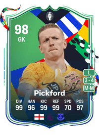 Jordan Pickford UEFA EURO Path to Glory 98 OVR