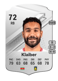 Sean Klaiber Rare 72 OVR