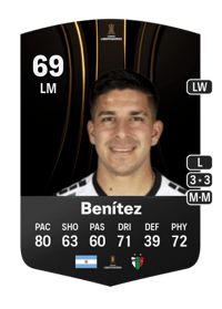 Jonathan Benítez CONMEBOL Libertadores 69 OVR