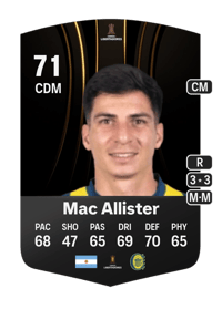 Francis Mac Allister CONMEBOL Libertadores 71 OVR