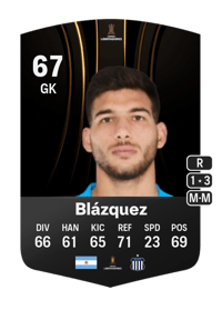 Joaquín Blázquez CONMEBOL Libertadores 67 OVR