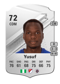 Alhassan Yusuf Rare 72 OVR