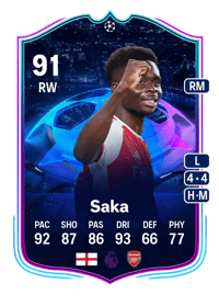 Bukayo Saka UCL Road to the Knockouts 91 OVR