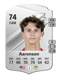 Brenden Aaronson Rare 74 OVR