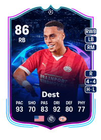 Sergiño Dest UCL Road to the Knockouts 86 OVR