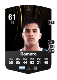 José David Romero CONMEBOL Libertadores 61 OVR