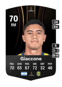 Lautaro Giaccone CONMEBOL Libertadores 70 OVR