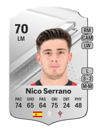 Nico Serrano Rare 70 OVR
