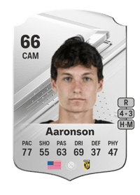 Paxten Aaronson Rare 66 OVR