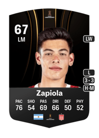 Franco Zapiola CONMEBOL Libertadores 67 OVR