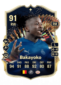 Johan Bakayoko Team of the Season Plus 91 OVR