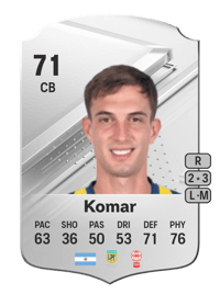 Juan Cruz Komar Rare 71 OVR
