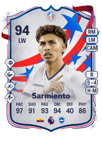 Jeremy Sarmiento Copa América Team of the Tournament 94 OVR