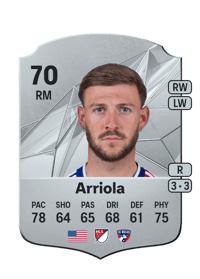 Paul Arriola Rare 70 OVR