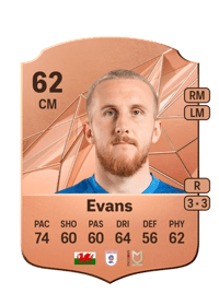 Connor Evans Rare 62 OVR
