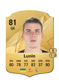 Andriy Lunin Rare 81 OVR