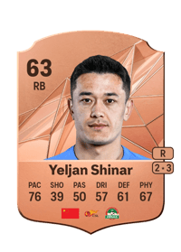 Yeljan Shinar Rare 63 OVR