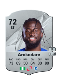 Toluwalase Arokodare Rare 72 OVR
