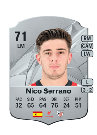 Nico Serrano Rare 71 OVR