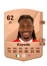 Joshua Kayode Common 62 OVR