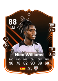Nico Williams UEL Road to the Knockouts 88 OVR