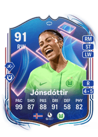 Sveindís Jane Jónsdóttir UWCL Dreamchasers 91 OVR
