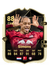 Xavi Simons Team of the Week 88 OVR