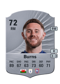 Wes Burns Rare 72 OVR